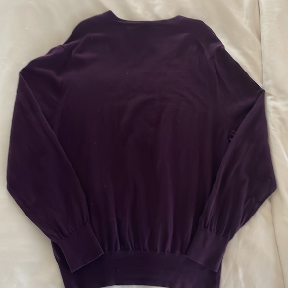 J. McLaughlin Luxuriously Soft Wool V-Neck Sweater in EggPlant Purple Size Large - Picture 5 of 5